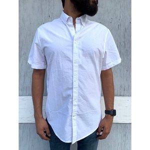 Denim & Flower White Button-up